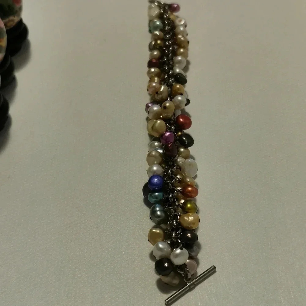 Colorful natural pearl bracelet - Picture 5 of 5